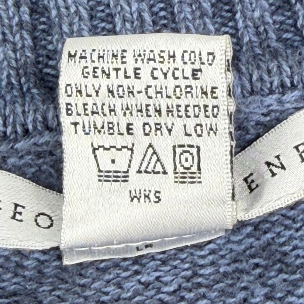 Geoffrey Beene Blue Argyle Ivy League Preppy Diamond-Cross Cotton Sweater L - Picture 5 of 6